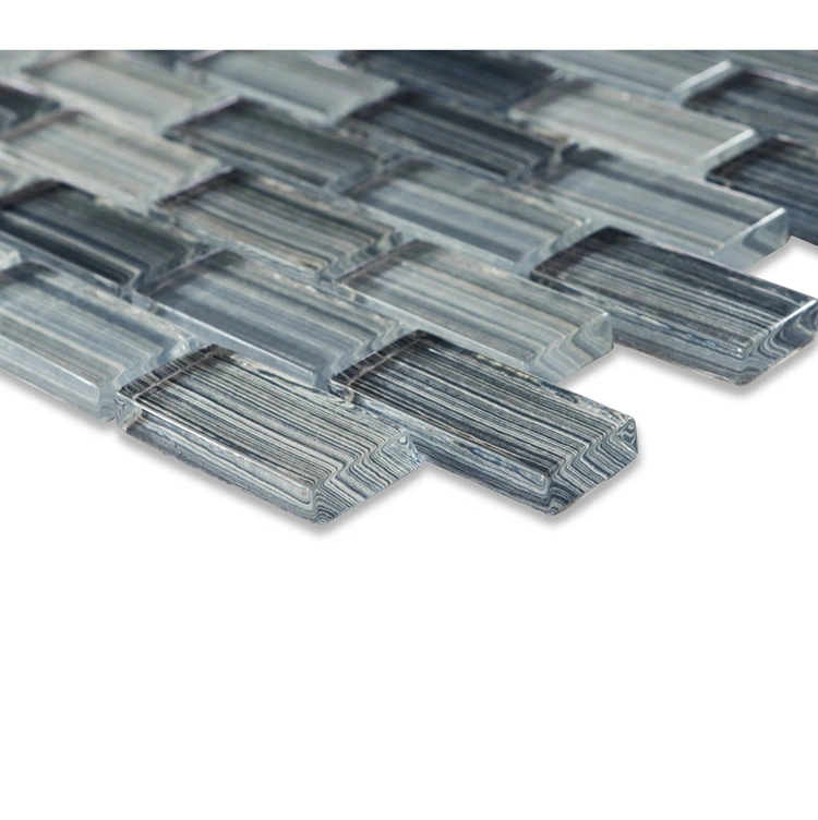 Hand Crafted 23X48 Grey Mixed Crystal 8mm Decorative Glass Mosaics