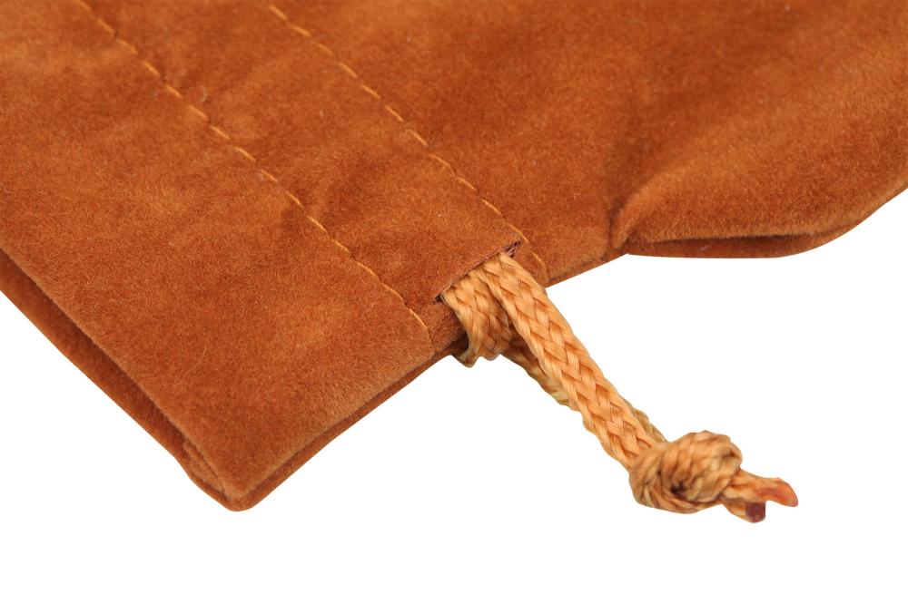 Round brown velvet bags for jewelry supplier