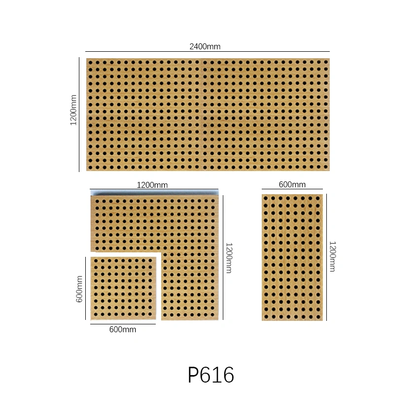 Naturally Surface Wooden Perforated Acoustic Panel Fireproof for Meeting Room