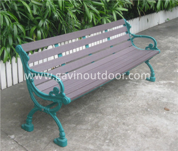 Outdoor wrought iron bench recycled plastic bench for park