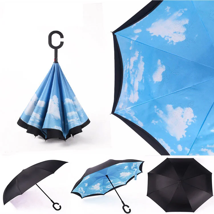 Double Straight Bar Long Handle Advertising Umbrella