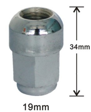 Radius seat acorn chrome lug nuts