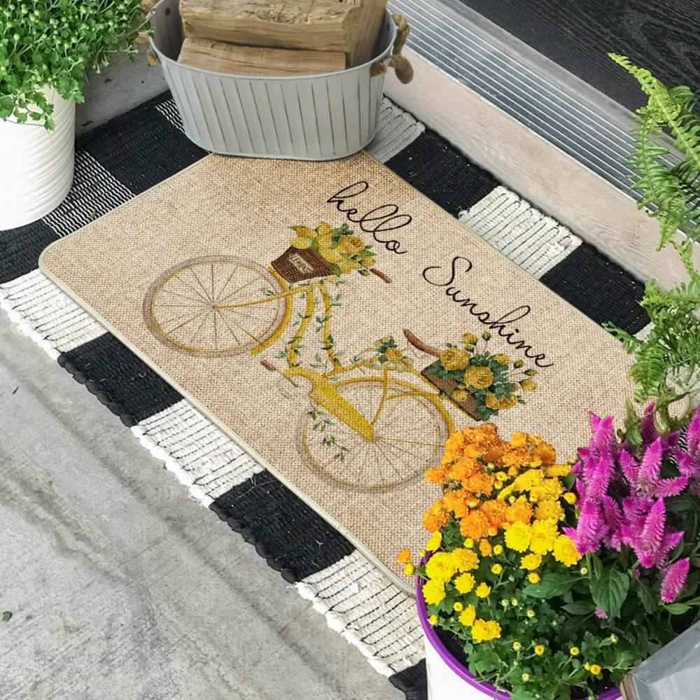 Ciao sunshine bicicletta limone fiore decorativo allo zerbino