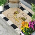 สวัสดี Sunshine Bicycle Flower Flower Decorative Doormat
