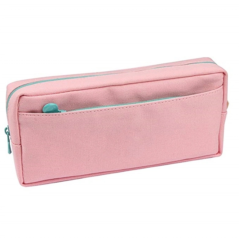 Canvas Classic Pencil Bag Zipper Storage Stationery Case