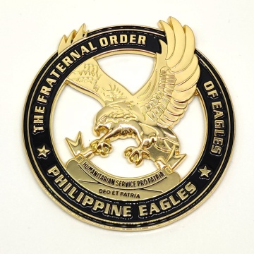 Philippines Eagle Badge: High Polished 3D Gold 3\" Zinc Alloy Car Emblem