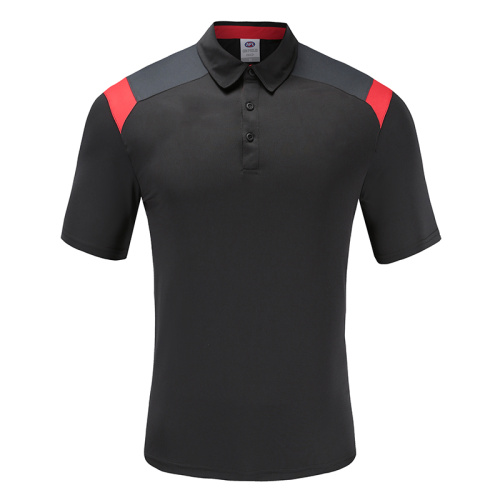 Mens Dry Fit Soccer Wear Polo Camisa Negra