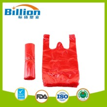 13" Red Color Vest Shopping Carrier Plastic Bags