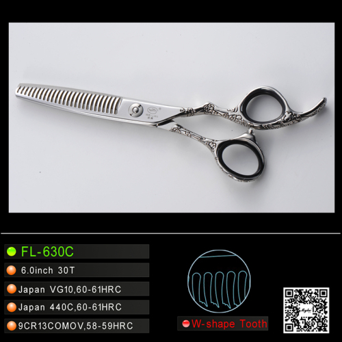 Hair Scissors with Rose Engraved Handles (FL-630C)