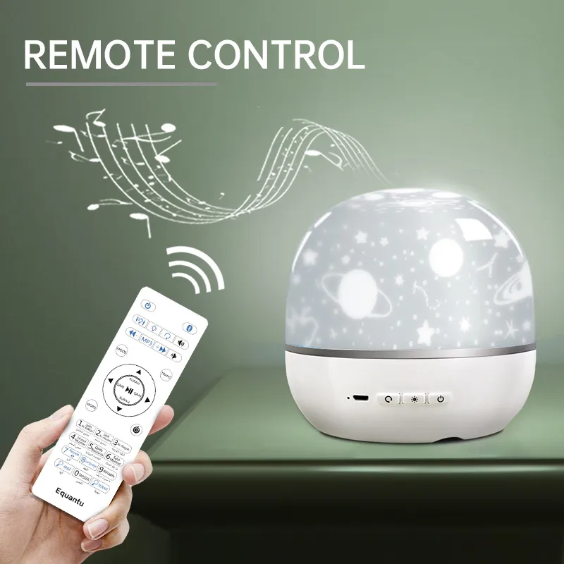 Equantu Muslim Quran Speaker LED Galaxy Projector APP Quran Player