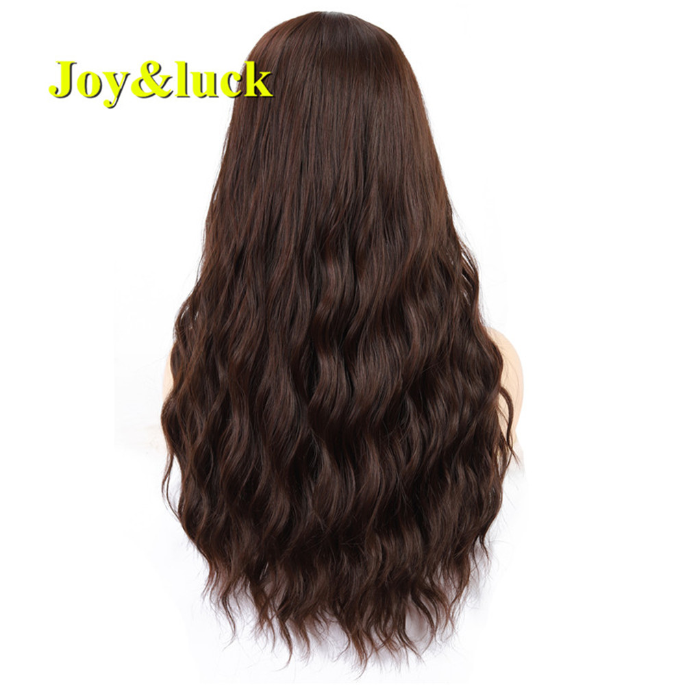 Long Wig Water Wave Synthetic Wigs For Women Brown Color Finger Wave  22inch Cosplay Or Daily Use Hair Natural Hair Wigs