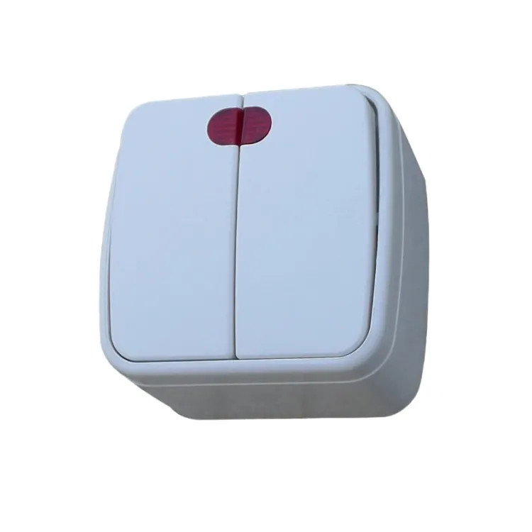 Настенный выключатель с двумя отверстиями и одним управлением в европейском стиле с подсветкой