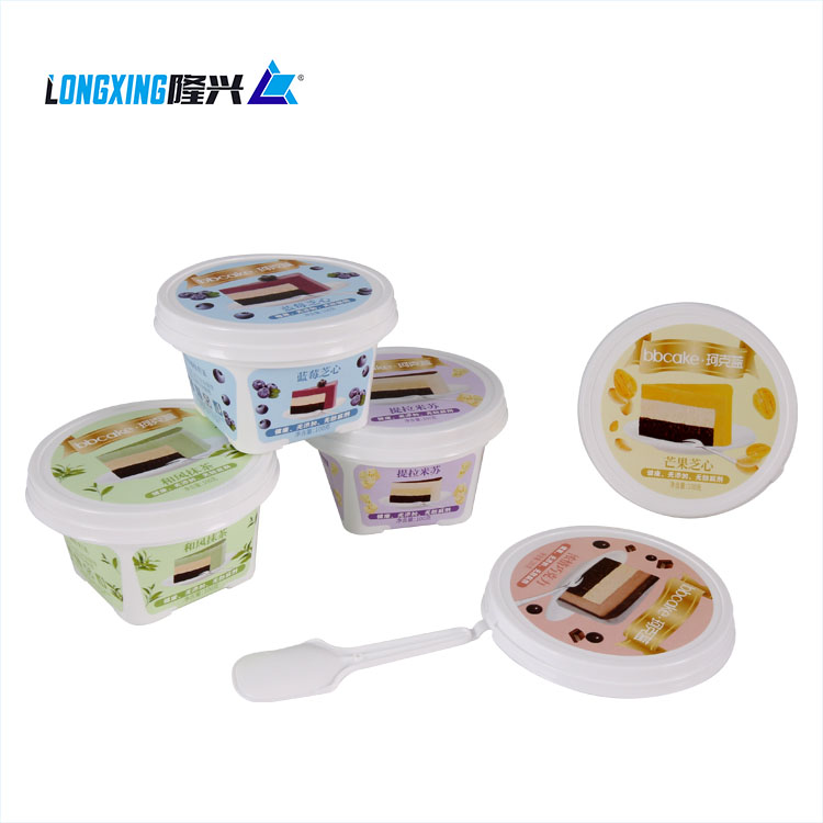 wholesale custom PP plastic IML 230cc 8oz disposable dessert cup container with lid