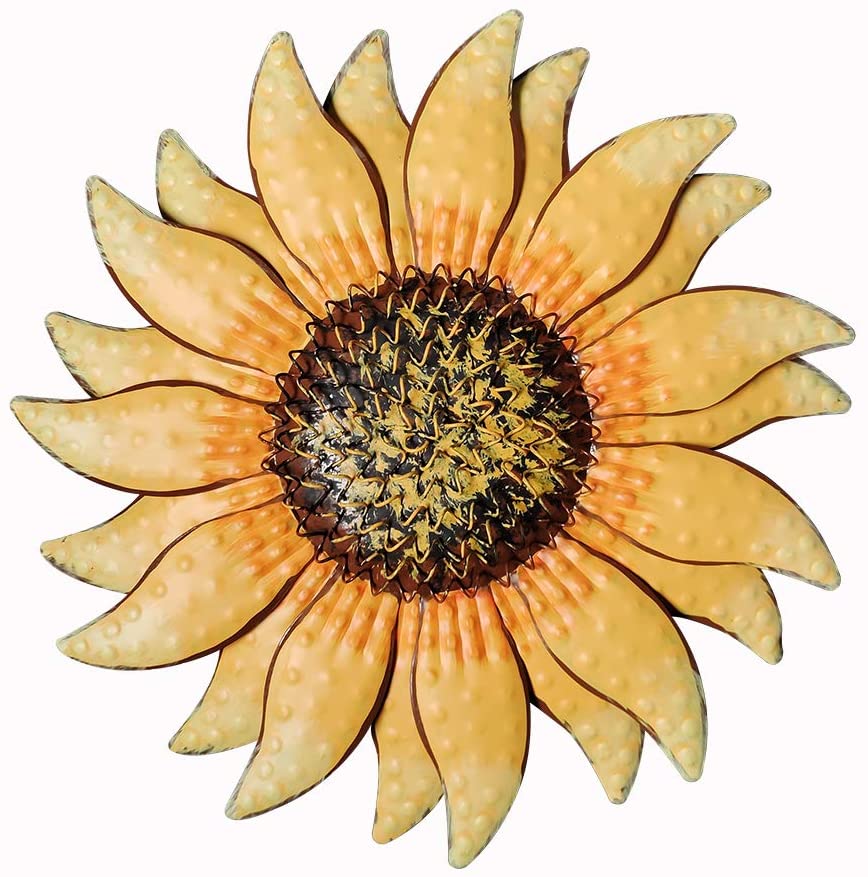 Seni dinding bunga matahari logam 13 inci