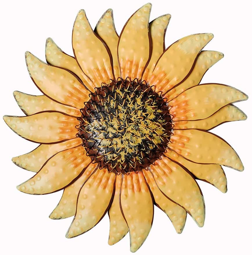 Arte de pared de girasol de 13 pulgadas de metal