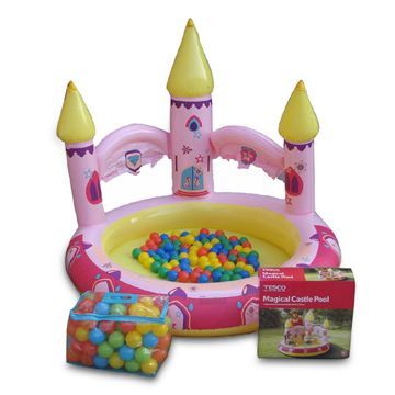 Inflatable Castle Pool, Made of PVC, with 0.25mm Thickness