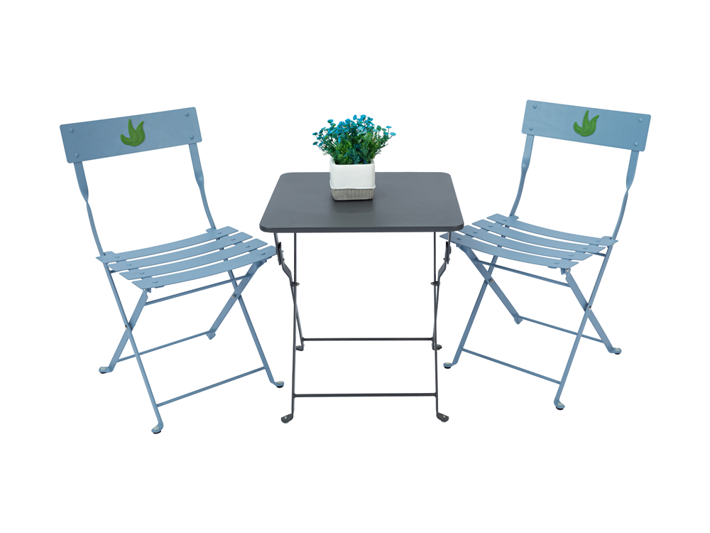 Outdoor Kids Set Square Table and Slat Chairs