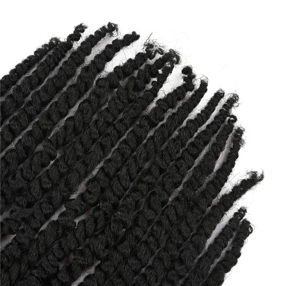 MYZYR Pre-twisted Spring Twist Bomb Passion Twists Short Ombre Crochet Synthetic Braiding Hair Extensions Nu Locs Crochet Hair