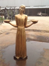 Garden deco famous metal craft bird girl statue bronze sculpture