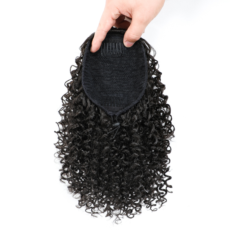 Water Jerry Afro Deep Curl Premium Synthetic Wig Clip On Hair Extension Pony Tail