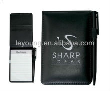 PU leather pocket jotter pad with pen set