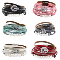 Bracelet enveloppant en cuir pour femmes bracelet bracelet bracelet à la main à la main bijoux de bracelets de perles de perles bijoux pour dames