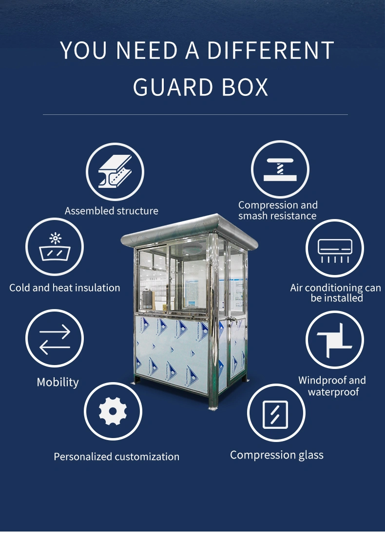 Qigong Outdoor Stainless Steel Portable Sentry Box Security Guard Booth