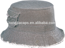 washed bucket hat with convenient pocket