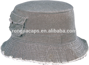 washed bucket hat with convenient pocket