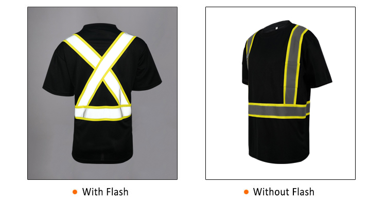 Hi vis reflective safety black safety polo shirts