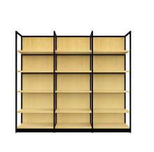 wooden slat wall display stand