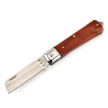 Grafting Garden Knife with Wood Handle and Mushroom Folding Design