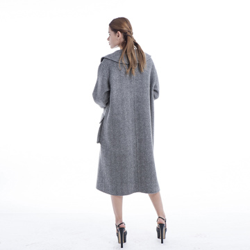 A long cashmere overcoat with large pockets