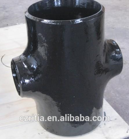 Carbon steel reducer pipe fitting seamless reducing cross