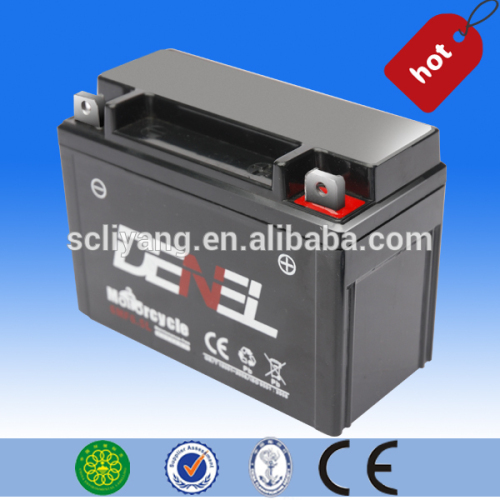 Fast charging motorcycle battery 6MF6.5L maintenance free 12v battery with PE seperator