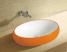 Above Counter Washroom Toilet Colorful Art Basin