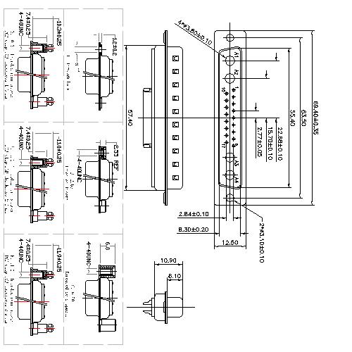 PDC21W4-MXXXX00 Coaxial D-SUB 21W4 MALE Solder Cup PDC21W4-MXXXX00 Coaxial D-SUB 21W4 MALE Solder Cup