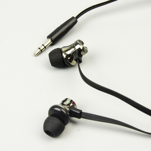 Großhandel Mobiltelefone Schwarze In-Ear-Stereo-Metall-Ohrhörer