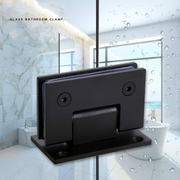 90 degree matte black bathroom clip 304 stainless steel baking paint hinge frameless glass door shower room