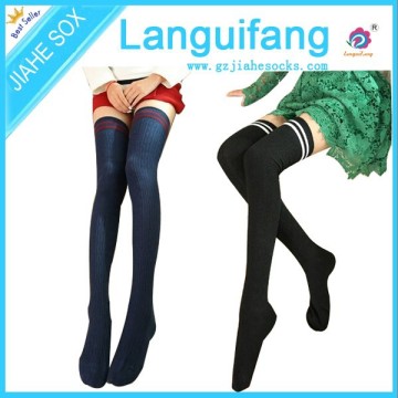High quality New Design Cotton girls long sock girl knee high sock
