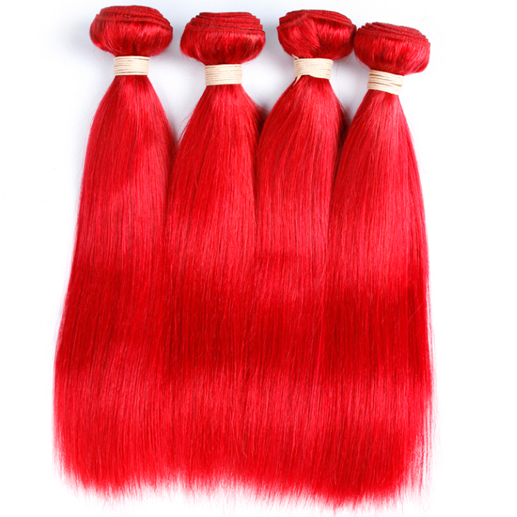 3 bundles red brazilian hair weave silky straight shedding free tangle free virgin human hair weft