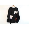 Black Fun Knitted Sweater