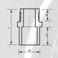 محول ذكر ASTM SCH80 CPVC لون رمادي غامق