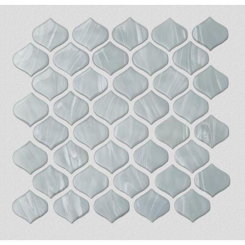 Azulejos de mosaico de vidrio blanco para cocina y baño