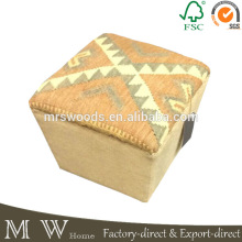 french natural square kilim ottoman