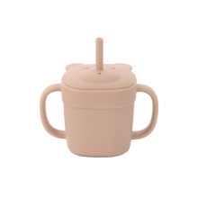 Playful Bear Silicone Sippy Straw Cup with Lid