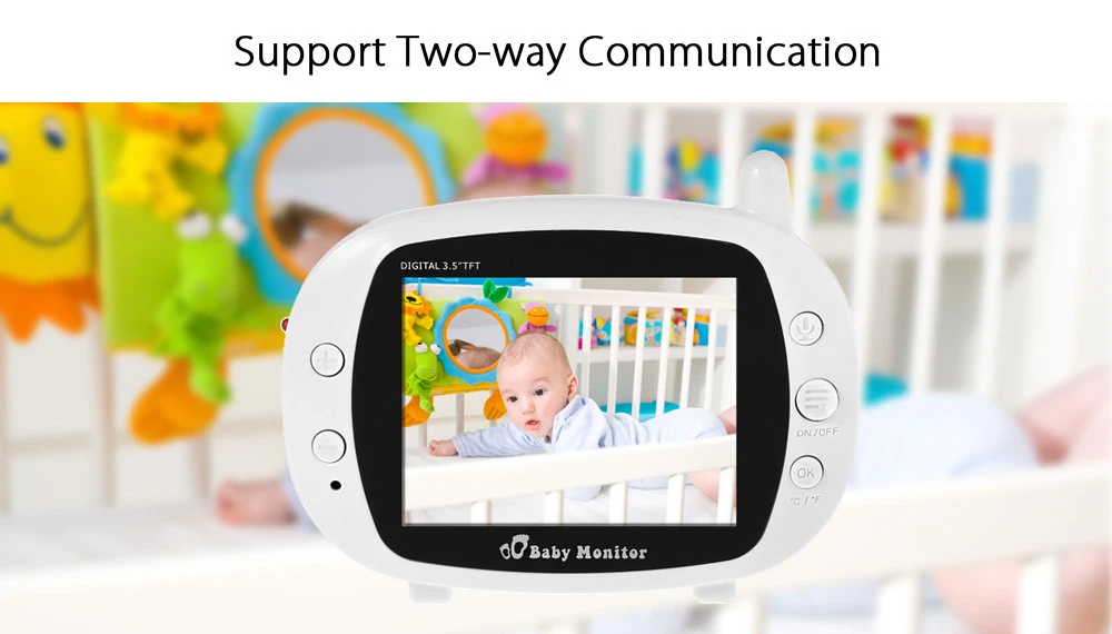 3.5inch LCD Screen Wireless Digital Baby Monitor Two Way Audio Video Baby Products Night Vision Lullaby Infant Camera