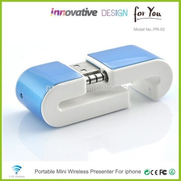 High quality wireless USB multimedia presentation remote for iPhone PR-02