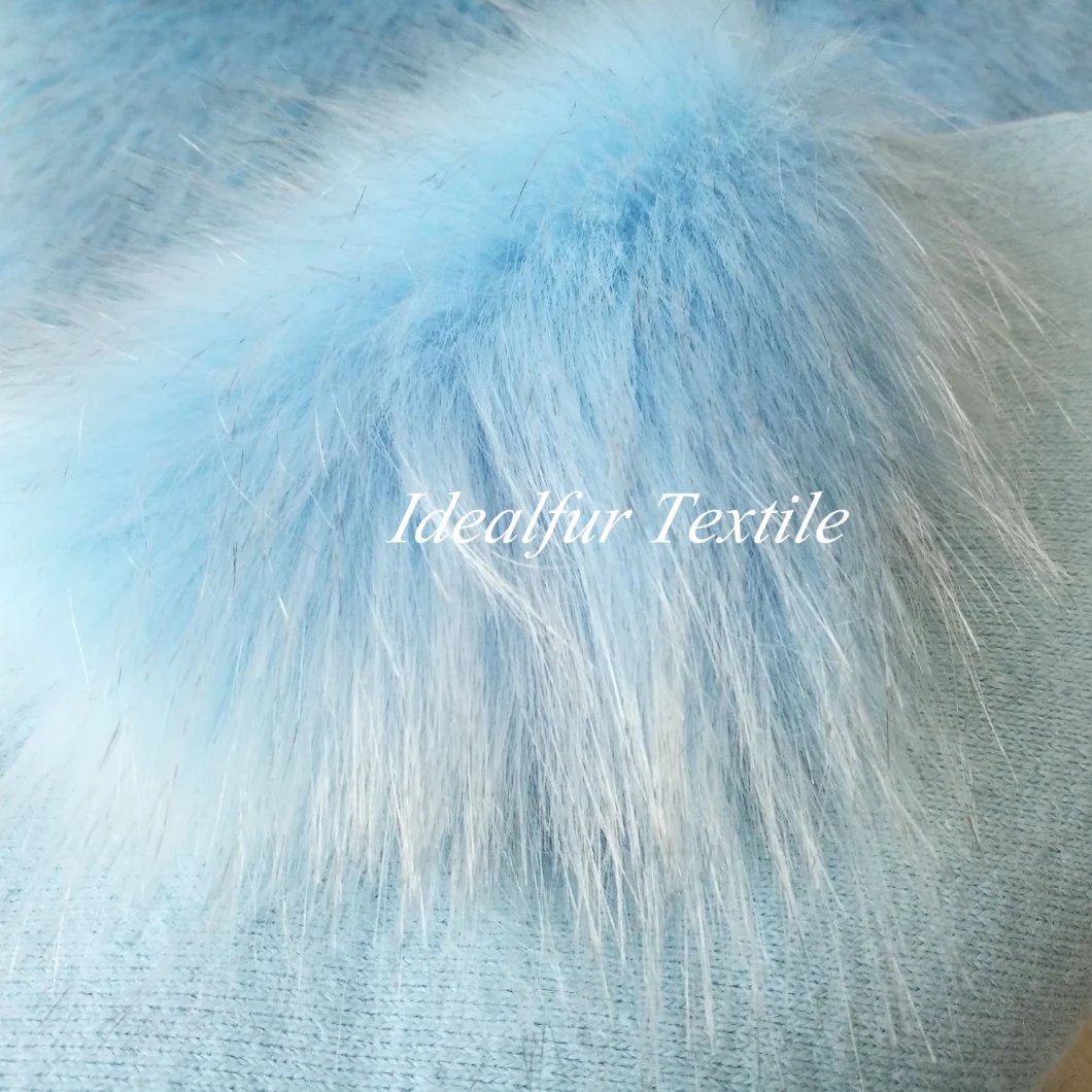 Bright Blue Heat-Insulation Long Pile Faux Fur