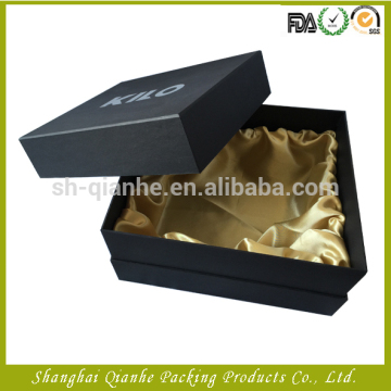 Black Packaging Boxes Silk Cloth Inside